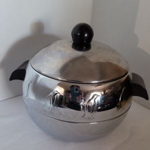 Vtg MCM West Bend Penguin Hot Cold Server Ice Bucket Excellent Condition USA